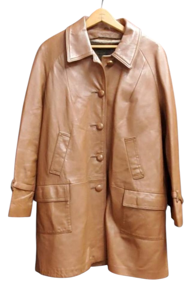 1970s Authentic Brown Leather Driving Coat