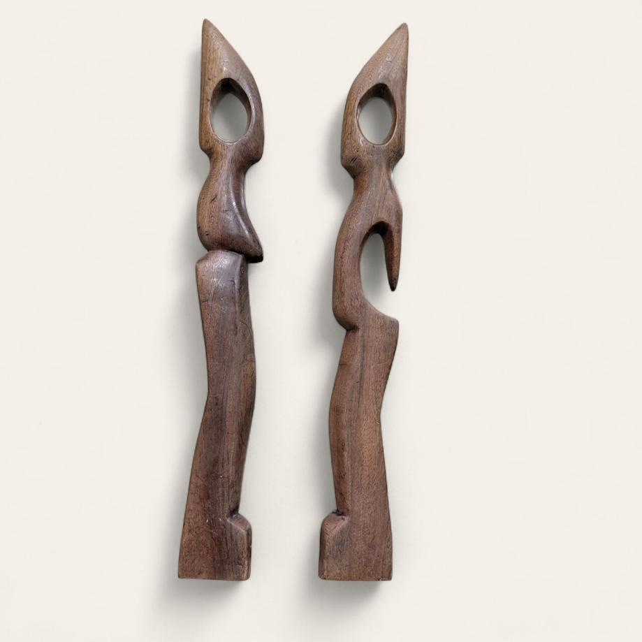 Abstract Wooden Figures (Pair)