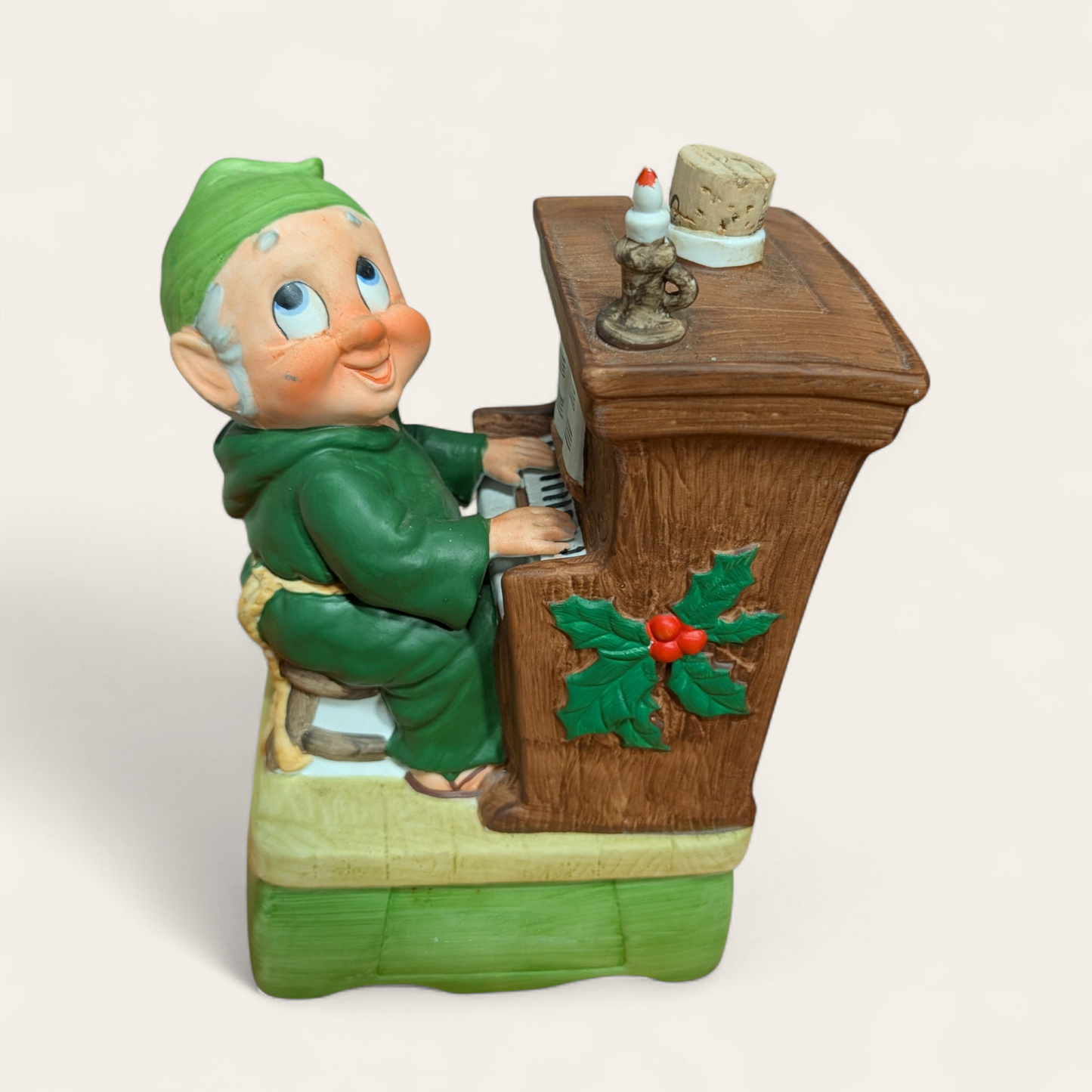 Hoffman Original Vintage Merry Christmas Piano Player Music Box Decanter