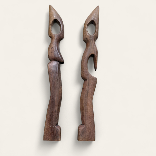 Abstract Wooden Figures (Pair)