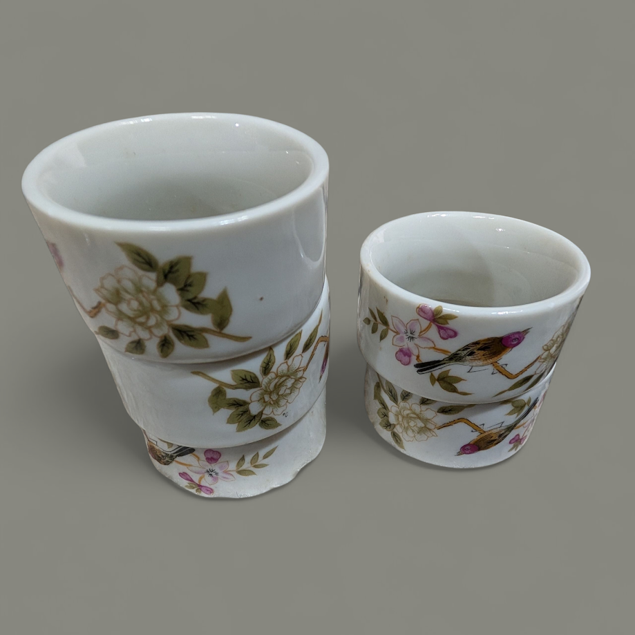 Vintage Porcelain Napkin Rings (Set of 4)